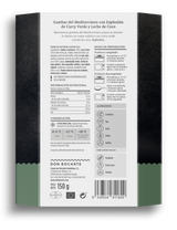 Gambas del Mediterráneo con Explosión de Curry Verde y Leche de Coco