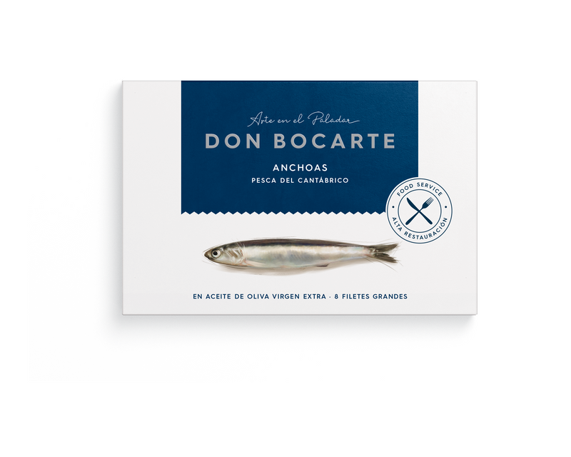Anchoas del Cantábrico en aceite de oliva virgen extra 100g (8 filetes grandes)