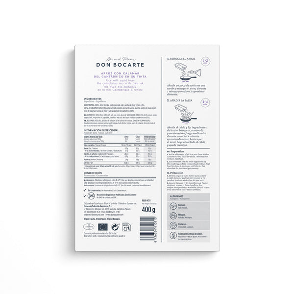 Arroz con calamar del Cantábrico en su tinta