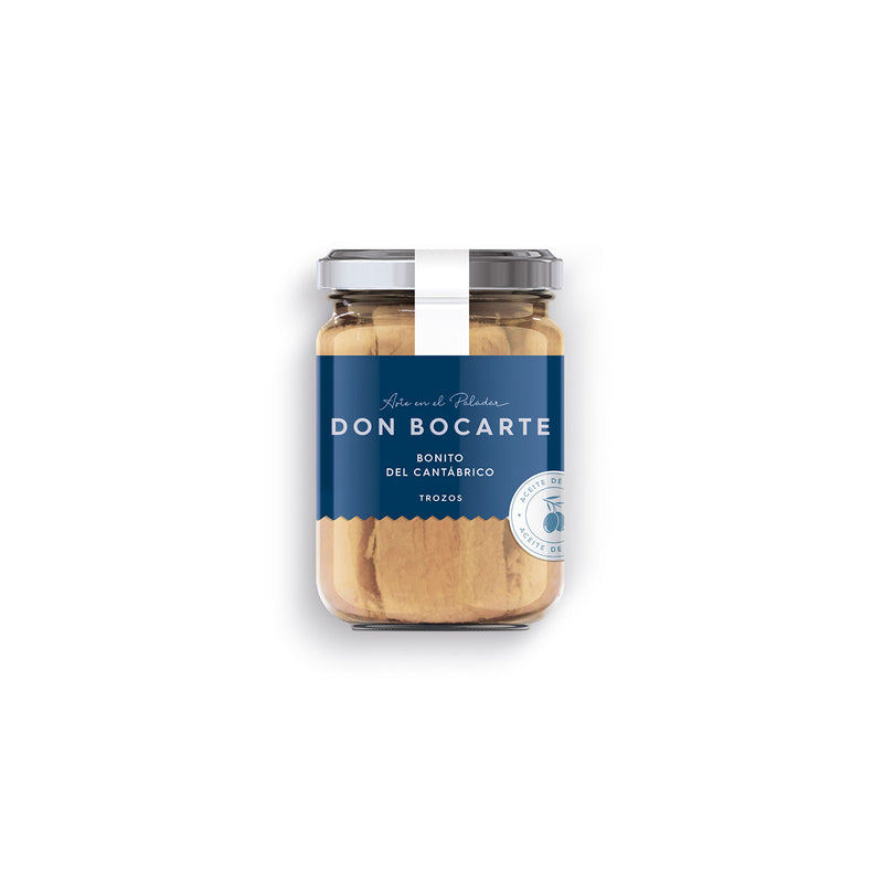 Trozos de Bonito del norte del Cantábrico en aceite de oliva tarro 410g  ( Pack 6 unidades)