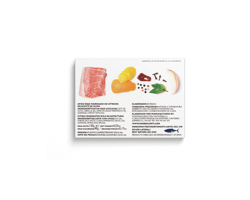 Tarantelo de Atún rojo salvaje marinado en cítricos 120 g
