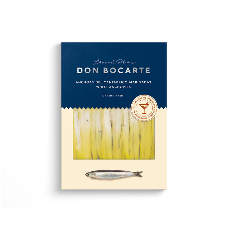 Anchoas del Cantábrico marinadas al vinagre de Vermouth 140g (12 filetes grandes)