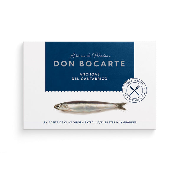 Anchoas del Cantábrico en aceite de oliva virgen extra 198g (20/22 filetes muy grandes)